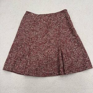Vintage Escada Tweed Wool Skirt Red Size EU 44 XL